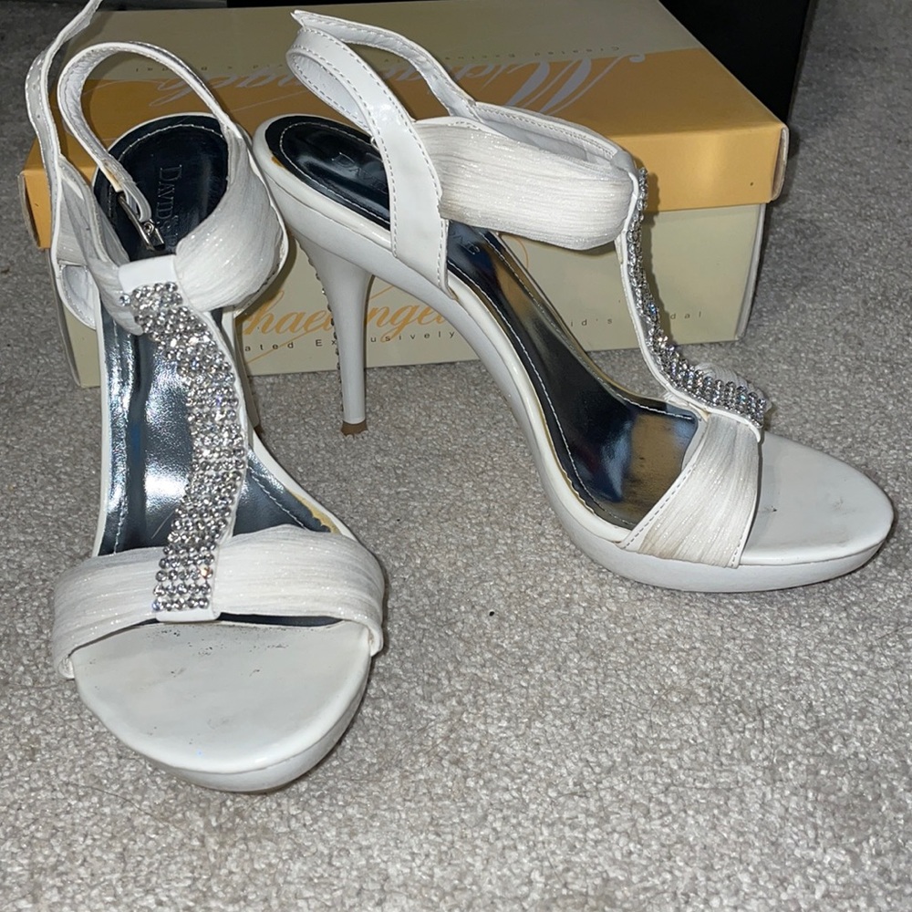 Prom bridal white heels